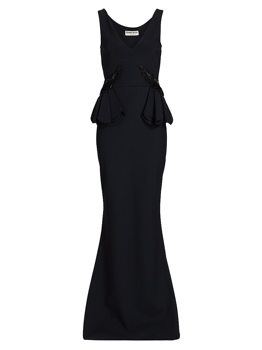 Women's Nawa Embellished Jersey Gown - Black - Size 8