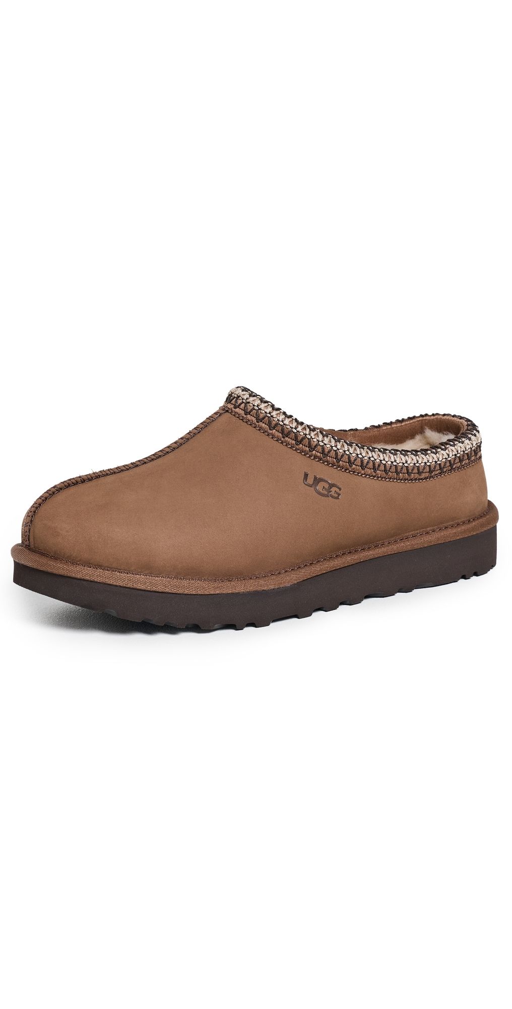 UGG Tasman Nubuck Slippers Dark Chestnut 10