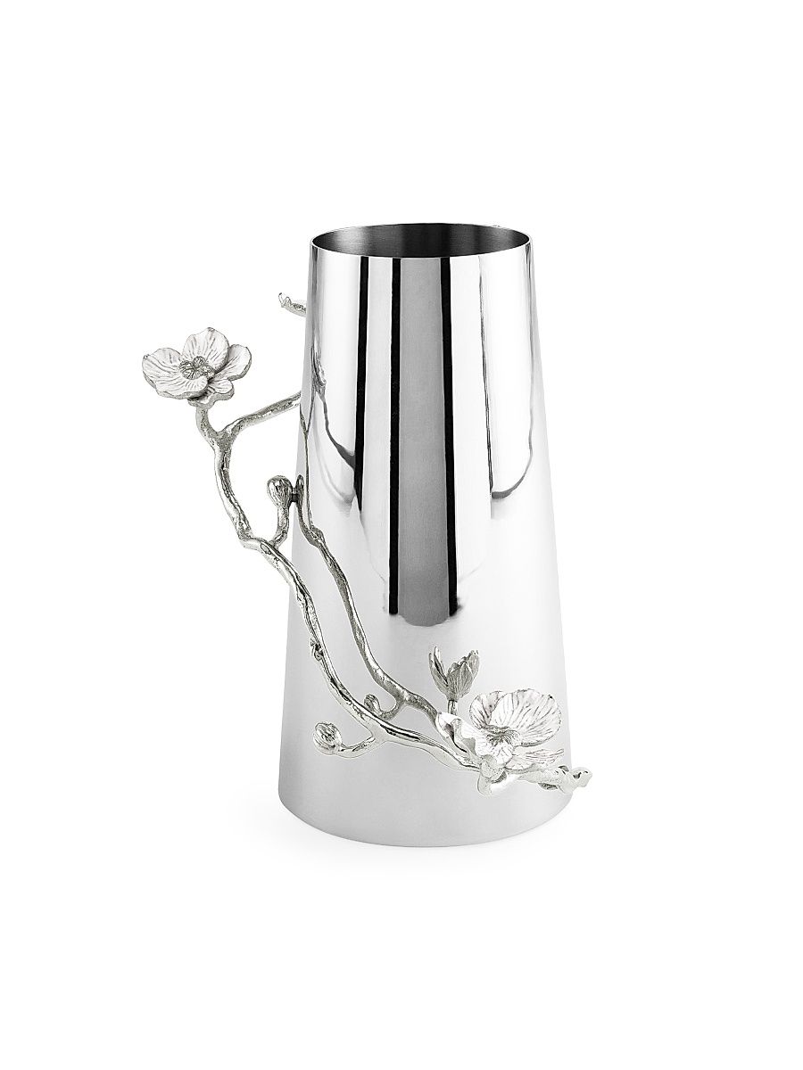 Silver Orchid Vase