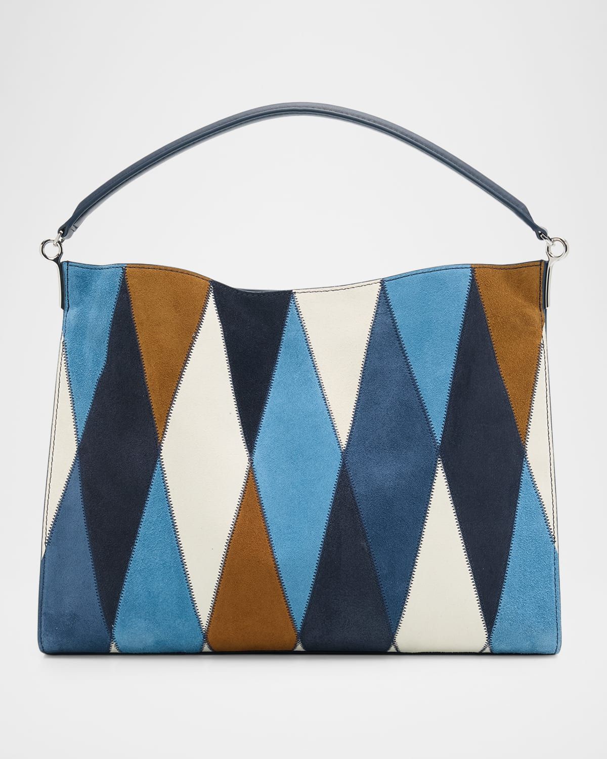 Diamond Patchwork Suede Shoulder Bag