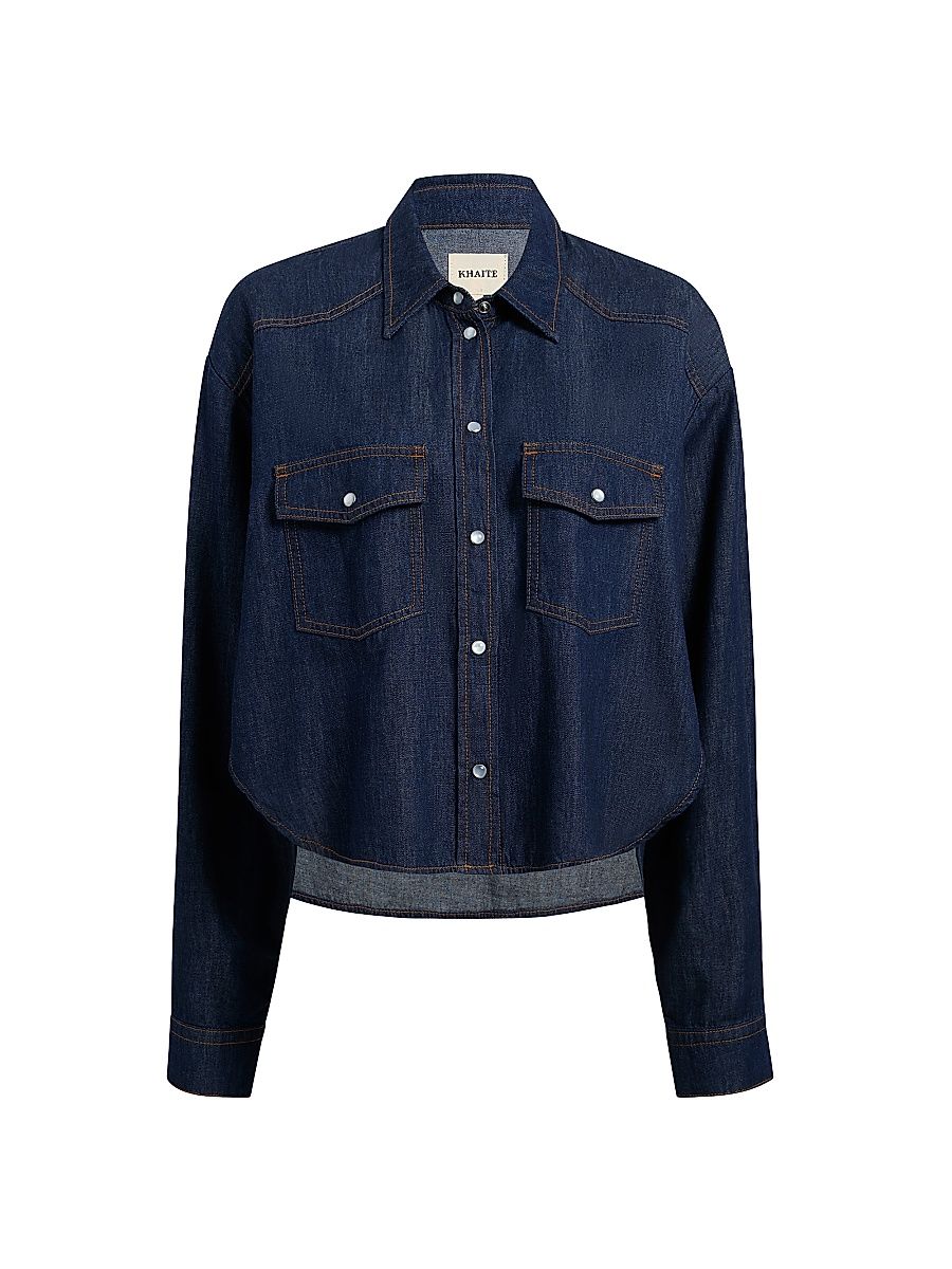 Women's Grenon Denim Button-Front Top - Benson - Size XL