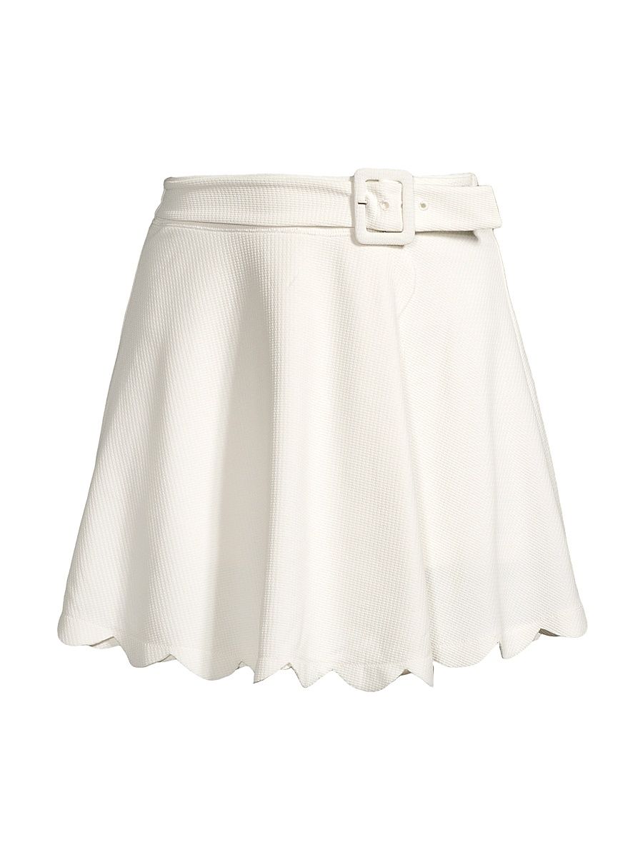 Women's Monica Belted Mini Skirt - Coconut - Size Medium