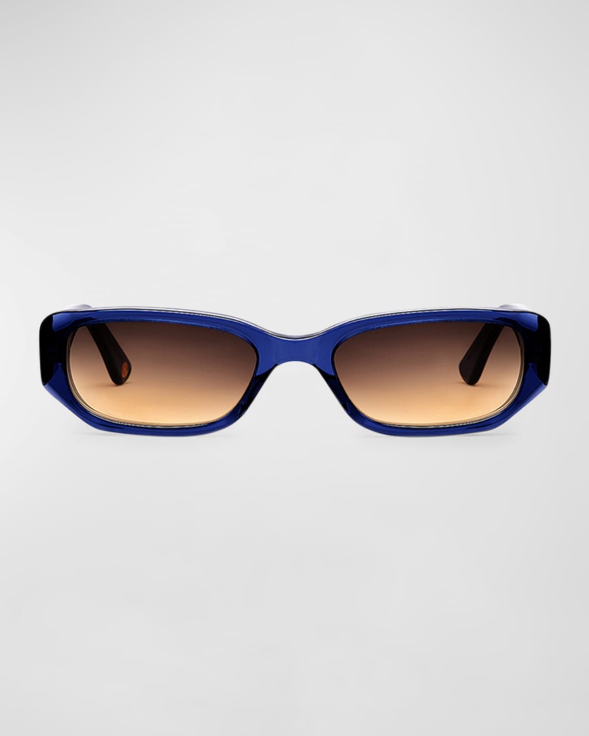 Ore Blue Acetate Rectangle Sunglasses