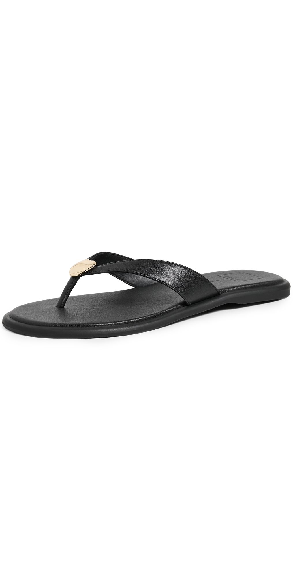 Dolce Vita Jaina Thong Sandals Black Leather 5.5
