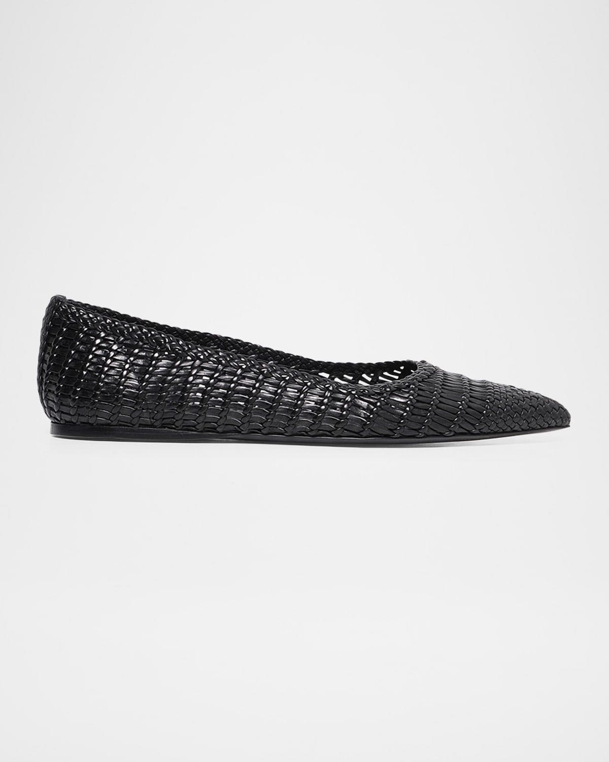 Aurora Woven Leather Ballerina Flats