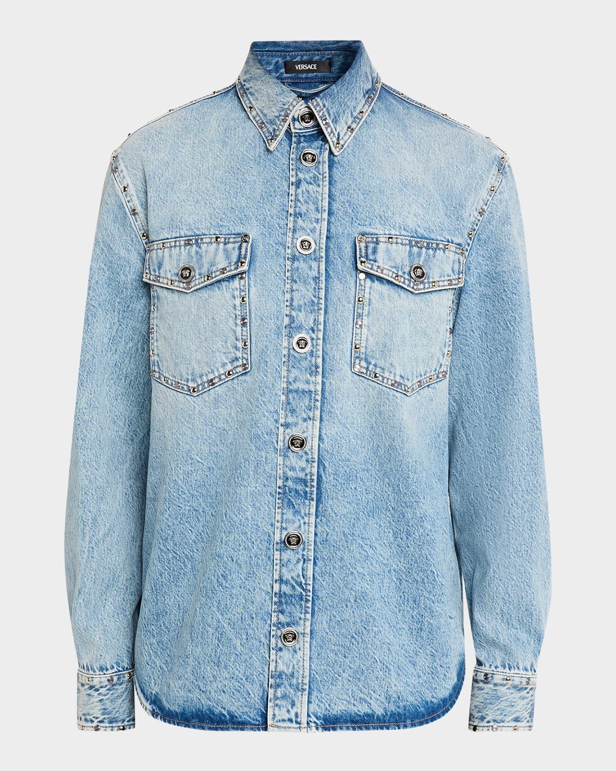 Men & apos;s Embellished Denim Overshirt