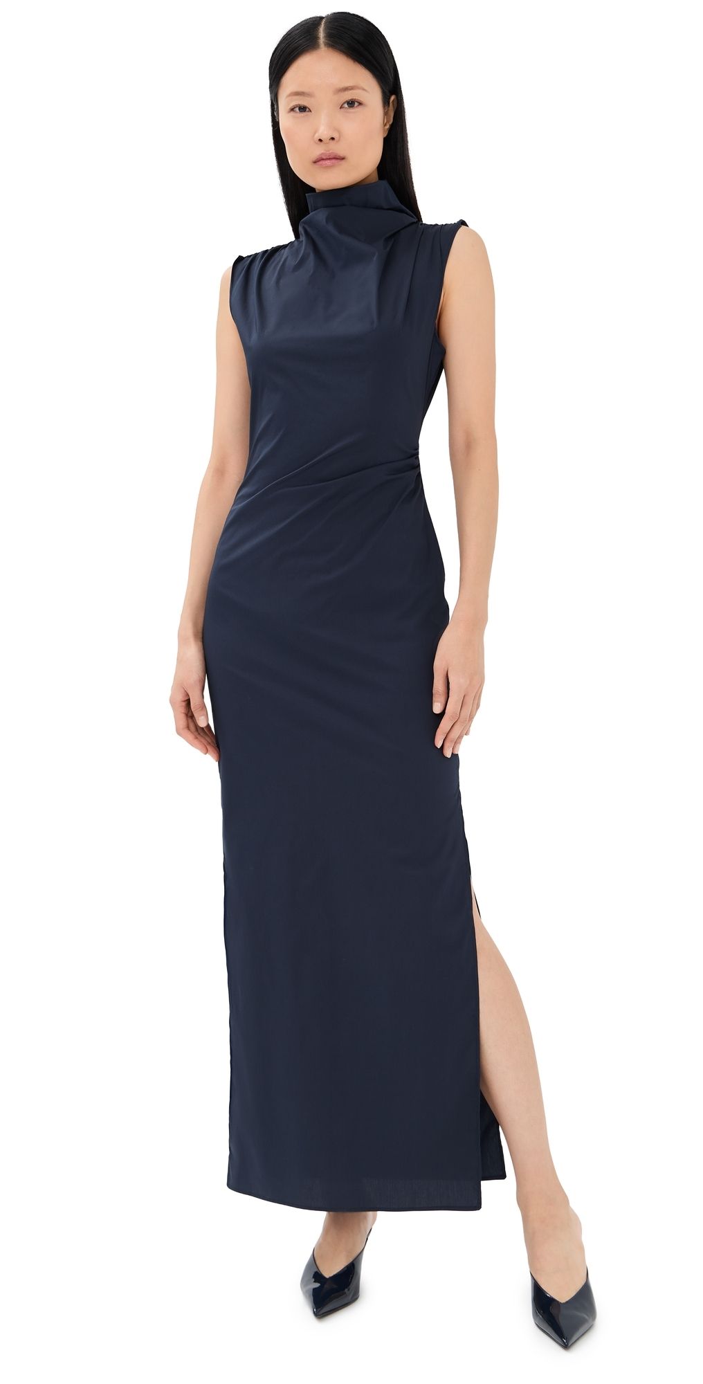 TWP Gathered Thoughts Dress Midnight 2