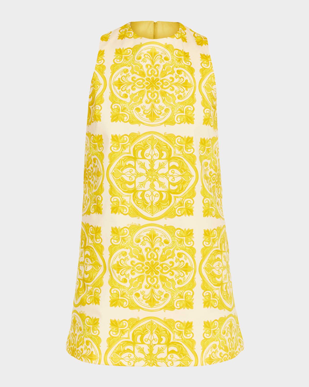 Fiona Reversible Tile-Print Mini Dress