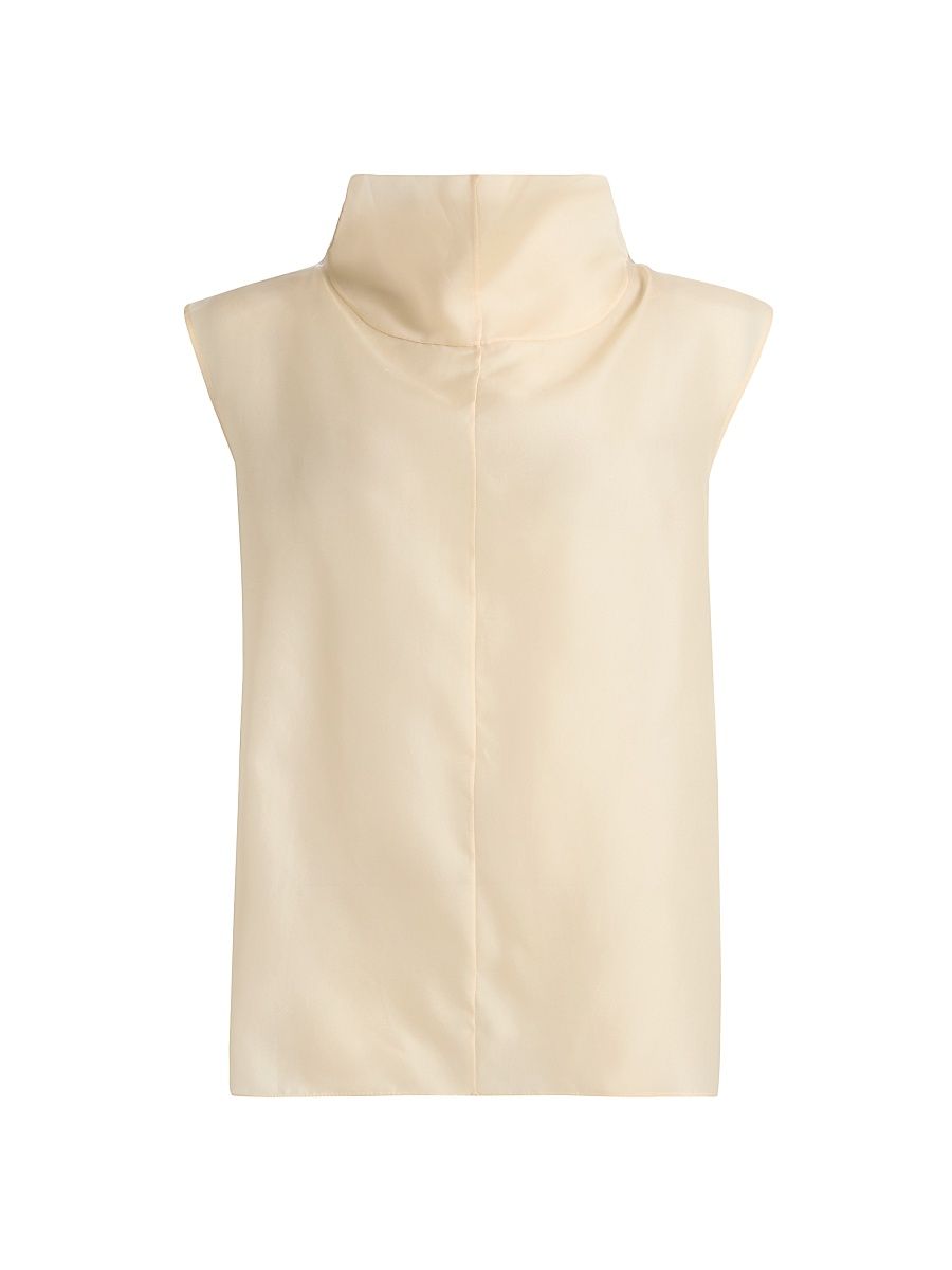 Women's Blaine Funnel Neck Silk Top - Opal - Size 12