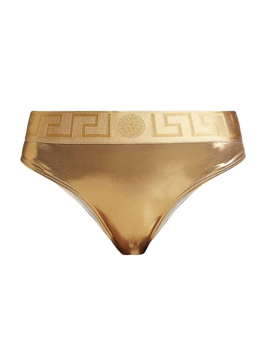 Women's Laminated Bikini Bottom - Oro Oro - Size Small