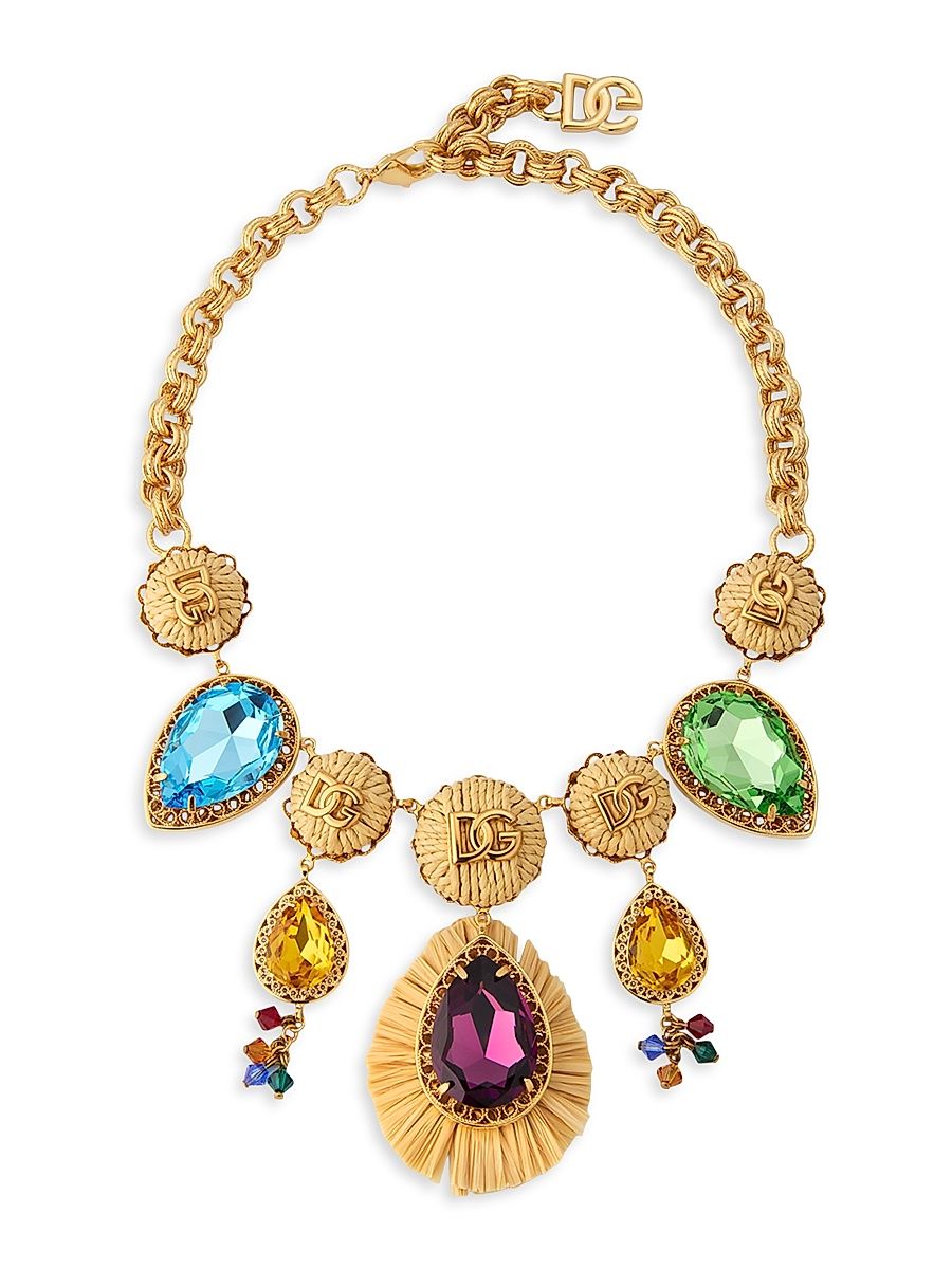 Women's Bijoux Goldtone & Rhinestone Logo Necklace - Gold