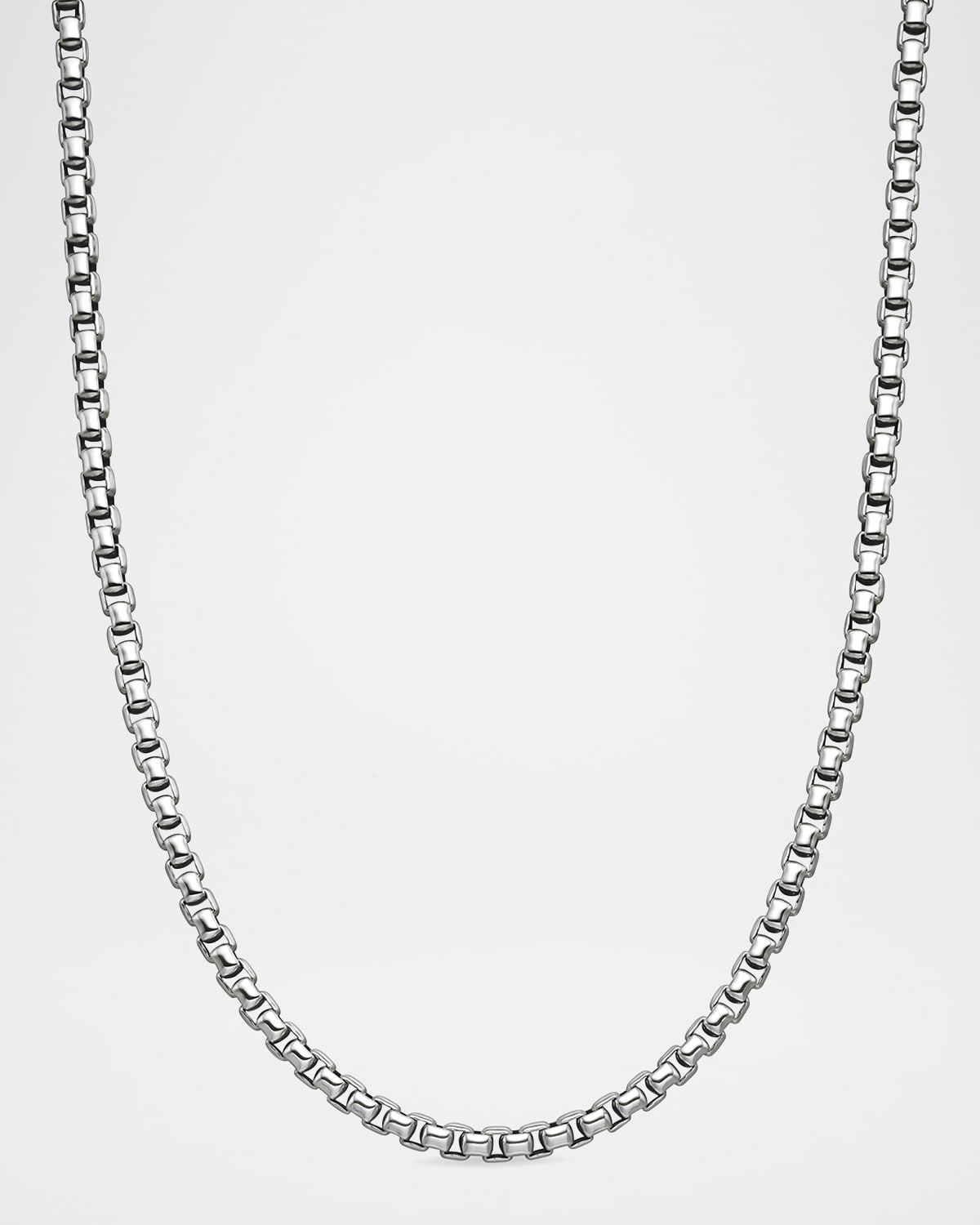 Men & apos;s Box Chain Necklace in Silver, 5.2mm, 22"L