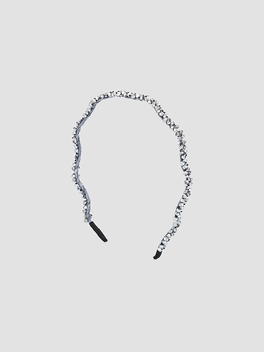 Shimmer Bead Headband - Silver