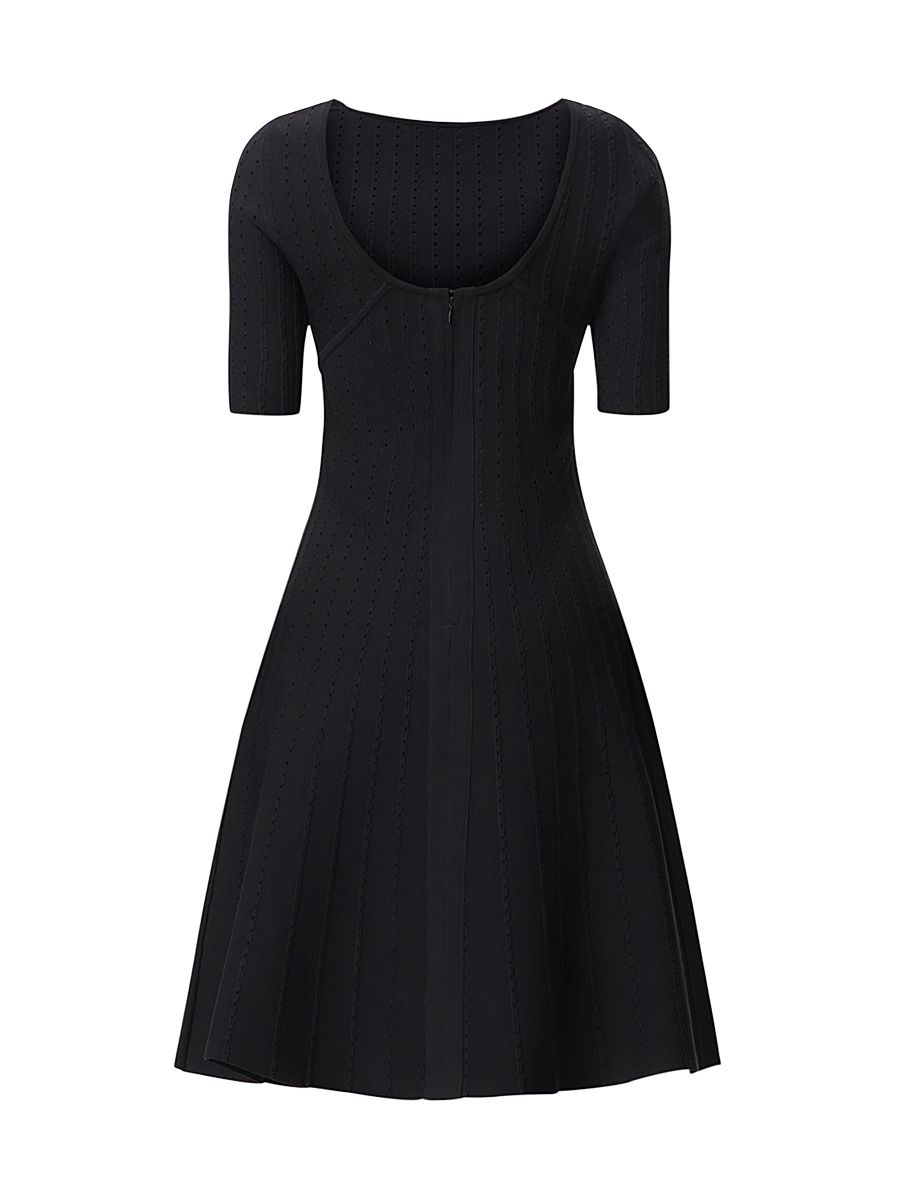 Women's The Donna Pointelle-Knit Dress - Black - Size XL