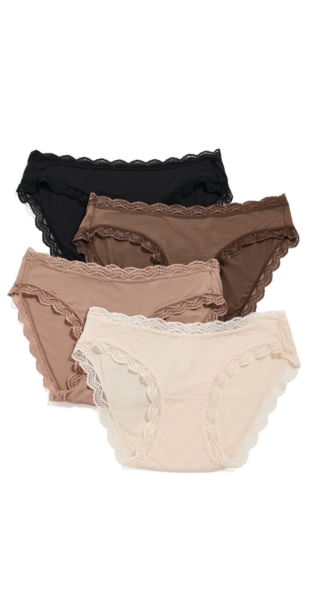 Stripe & Stare Original Knickers 4-Pack Latte Essentials XS