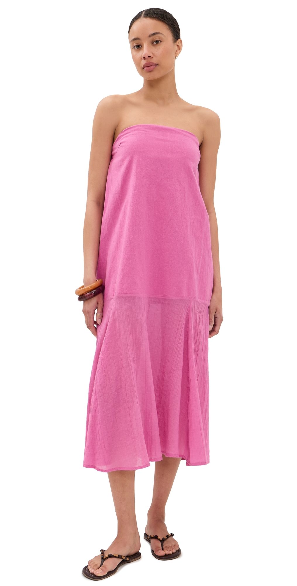 Free People Sabeen Tube Midi Dress Clean Ivory M