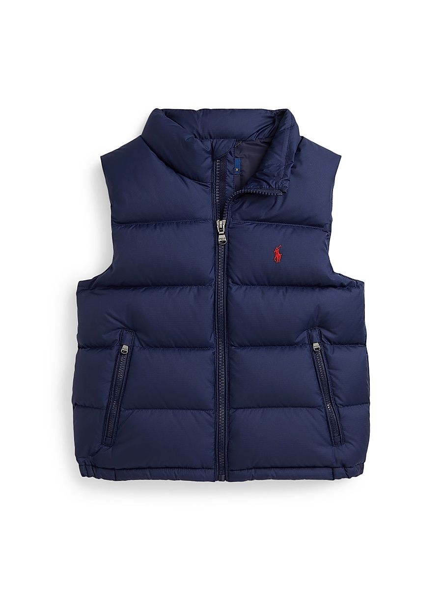 Little Boy's & Boy's Quilted Down Vest - Newport Navy - Size 18