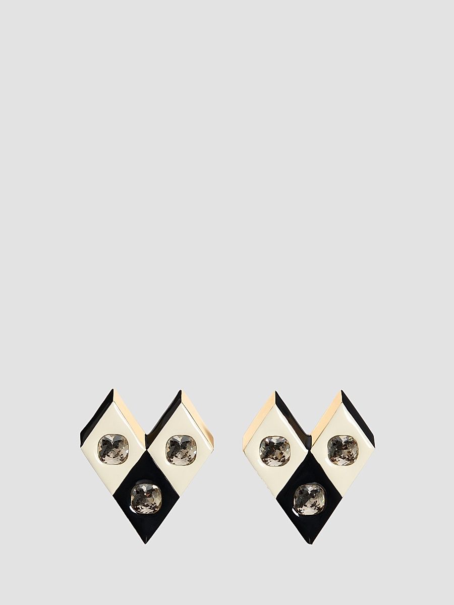 Women's Losangettes Metal, Enamel and Crystal Earrings - Gold Multi