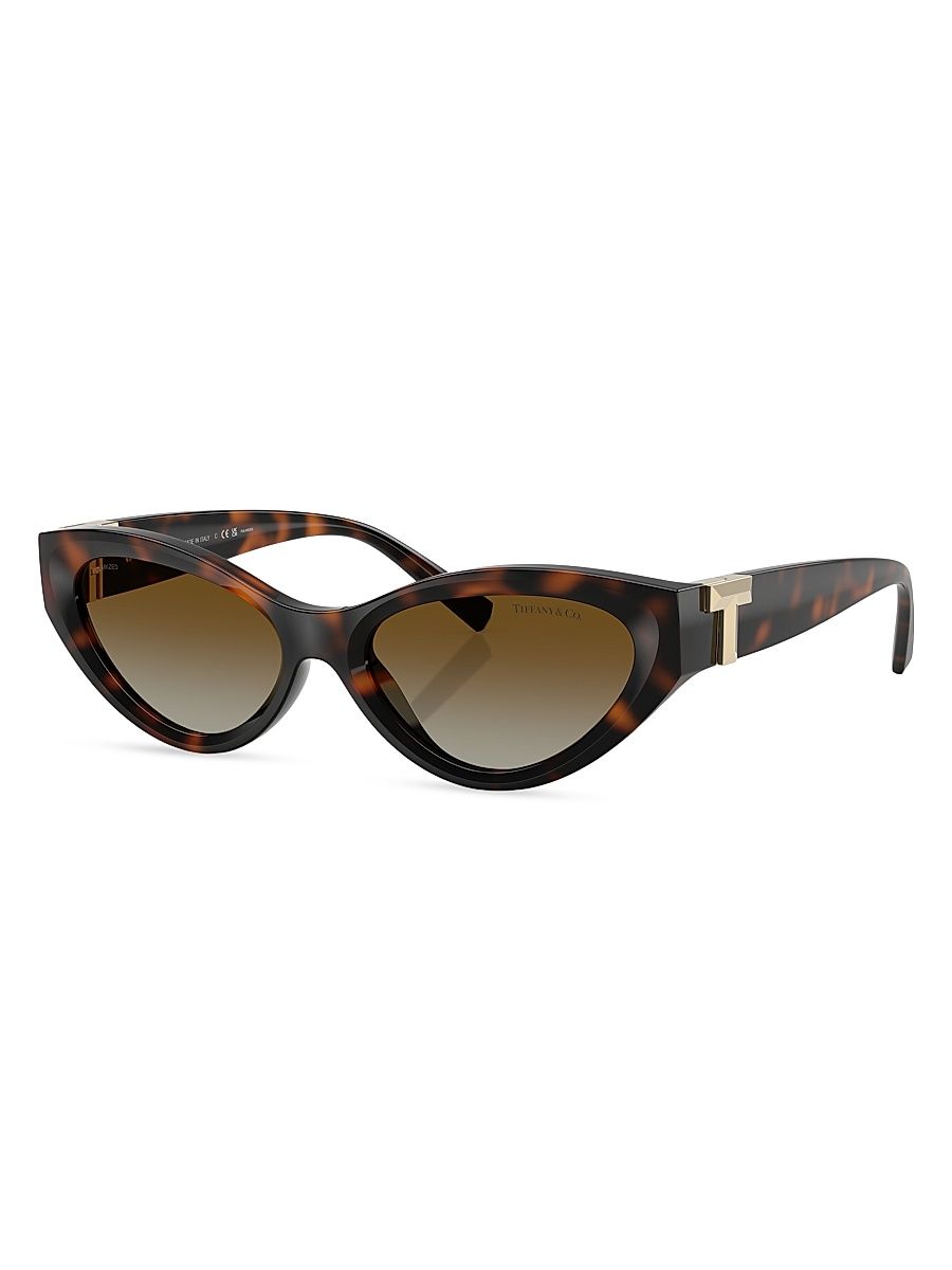 Women's Tiffany T 54MM Cat-Eye Sunglasses - Gradient Brown Havana