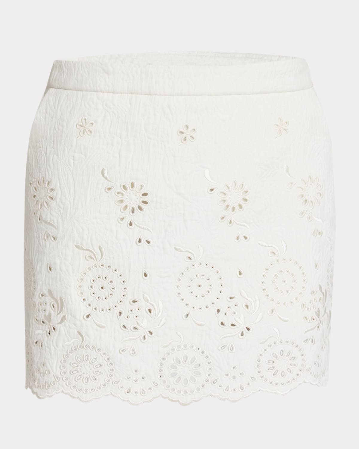 Embroidered Spongy Jacquard Mini Skirt