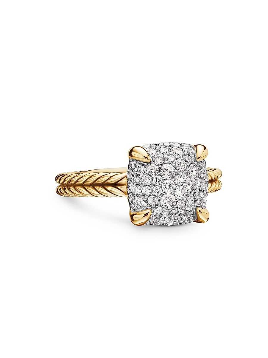 Women's Chatelaine Ring in 18K Yellow Gold - Diamond - Size 6
