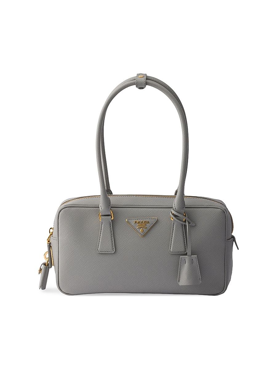 Women's Small Saffiano Leather Top-Handle Bag - Grey