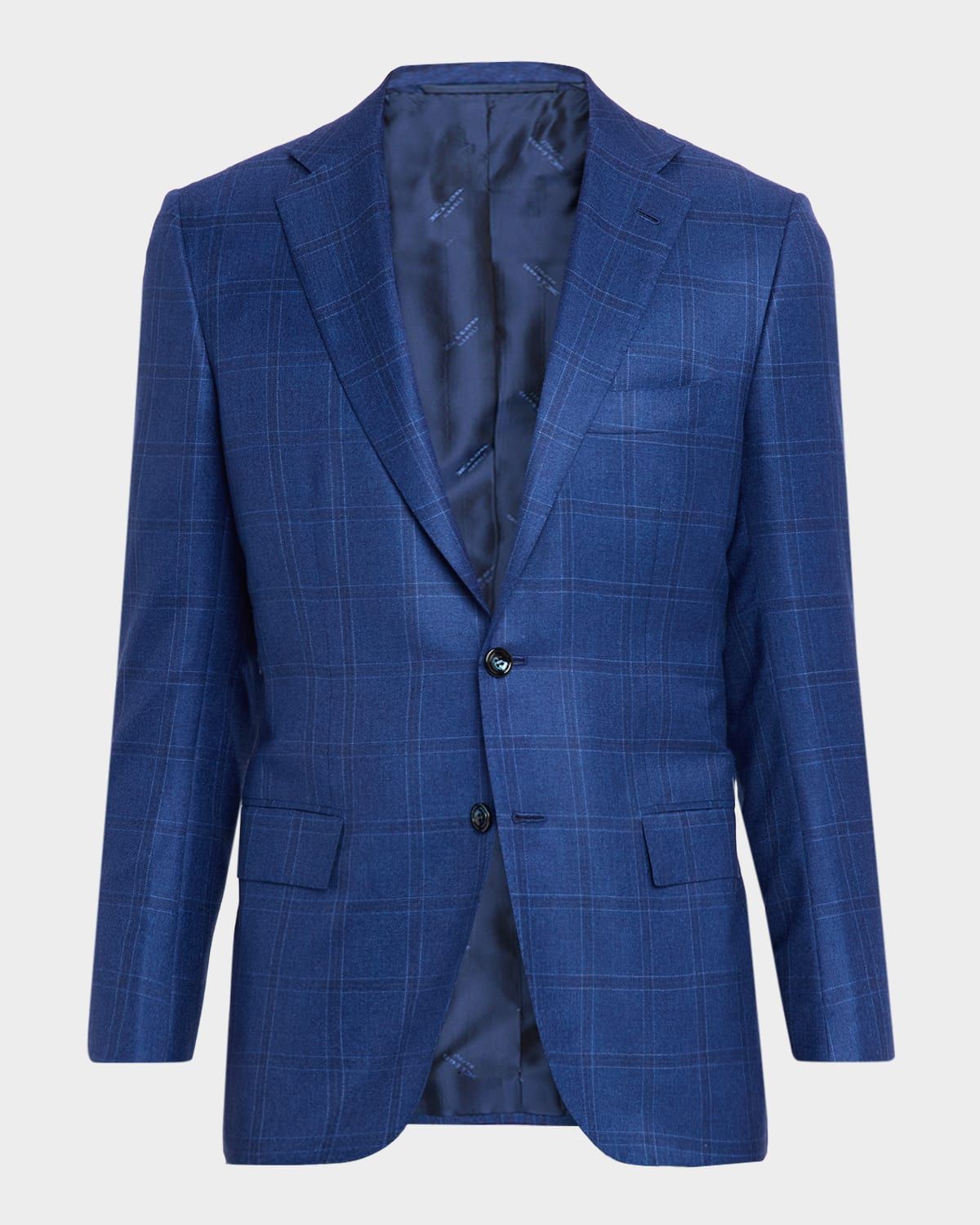 Men & apos;s Wool and Silk Tonal Plaid Sport Coat