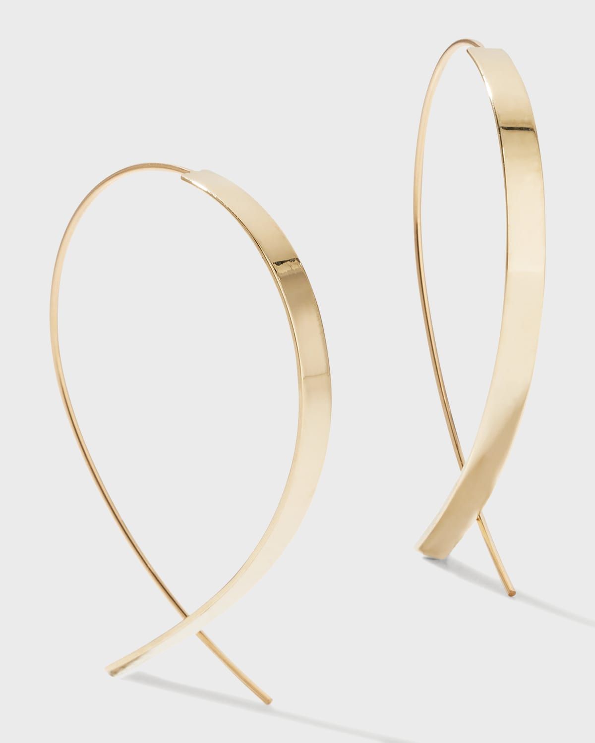 Flat Small Upside-Down Hoop Earrings
