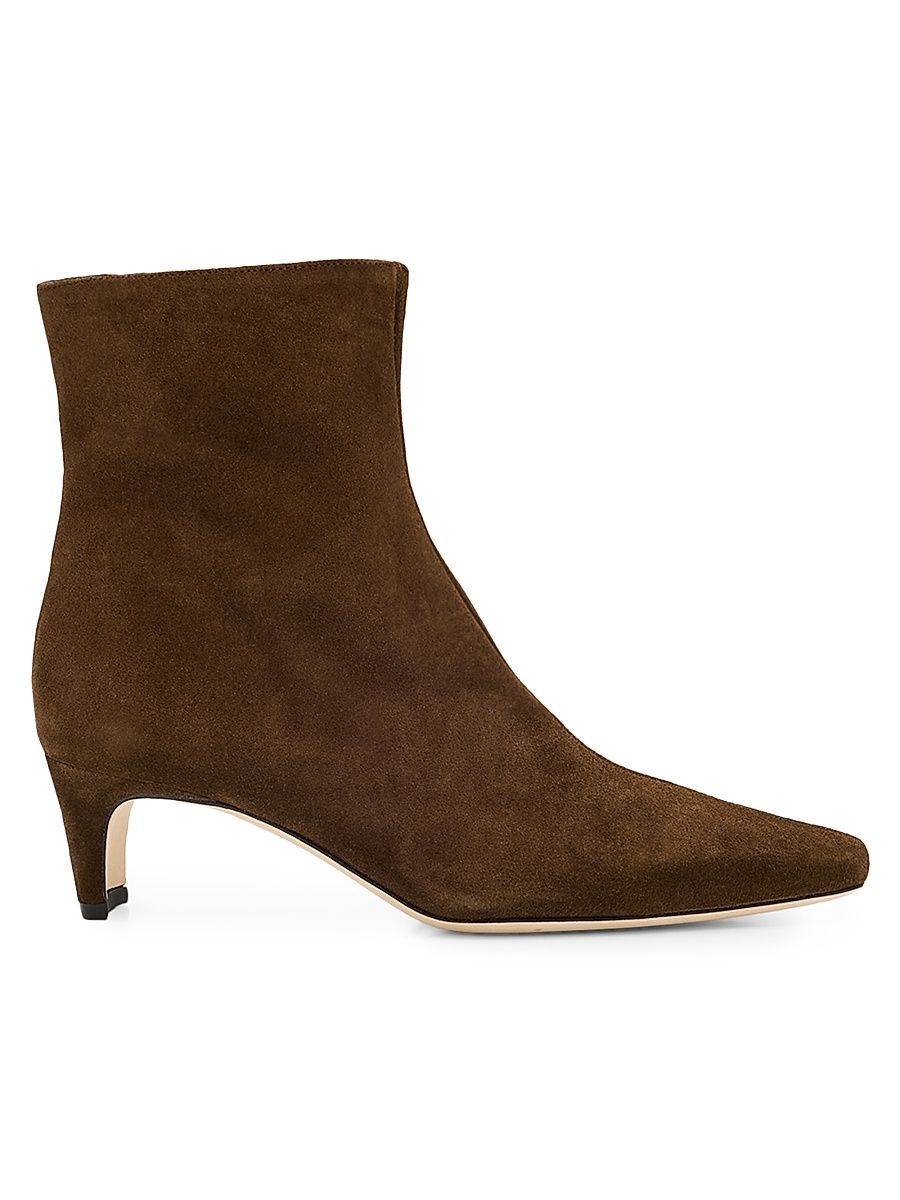 Women's Wally 55MM Suede Ankle Boots - Dark Brown - Size 9.5