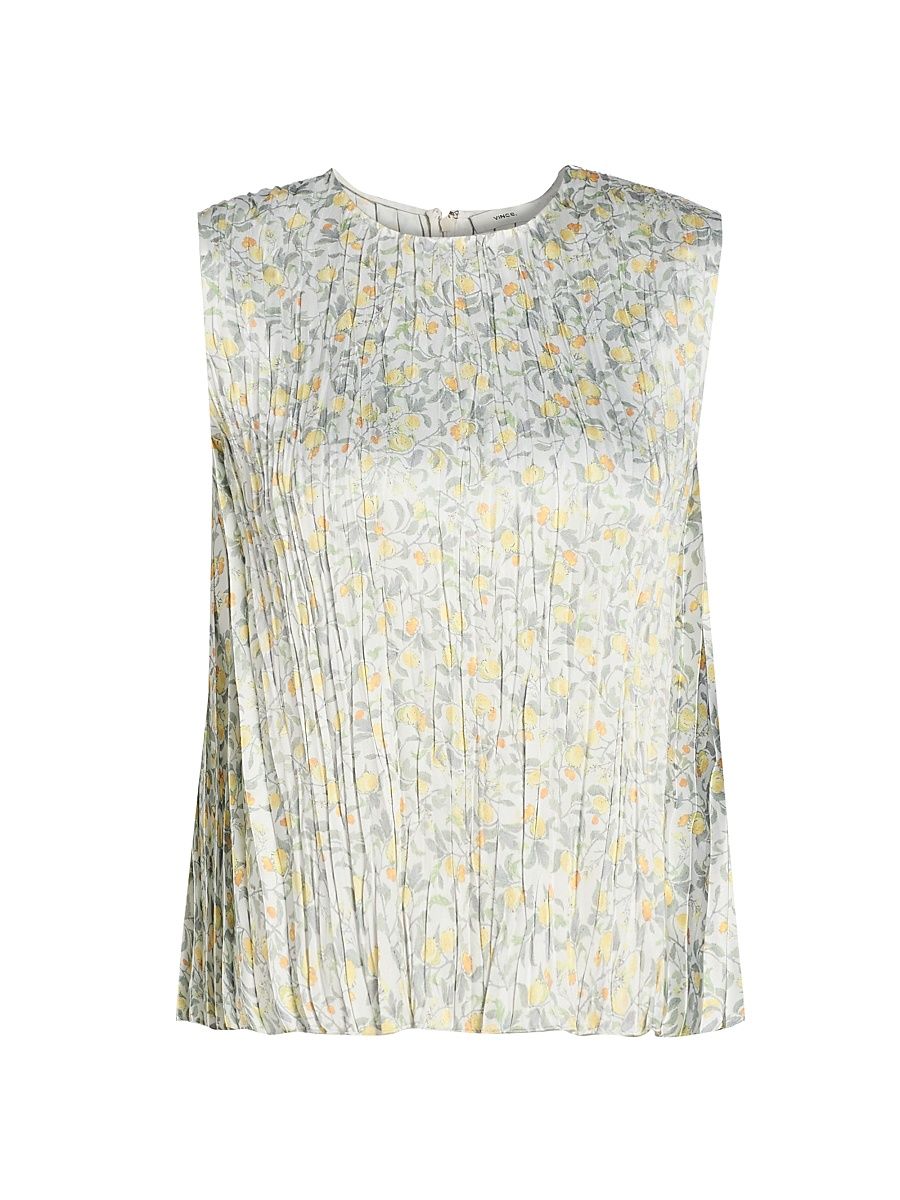 Women's Citrine Bloom Pleated Top - Off White Sun - Size XXS