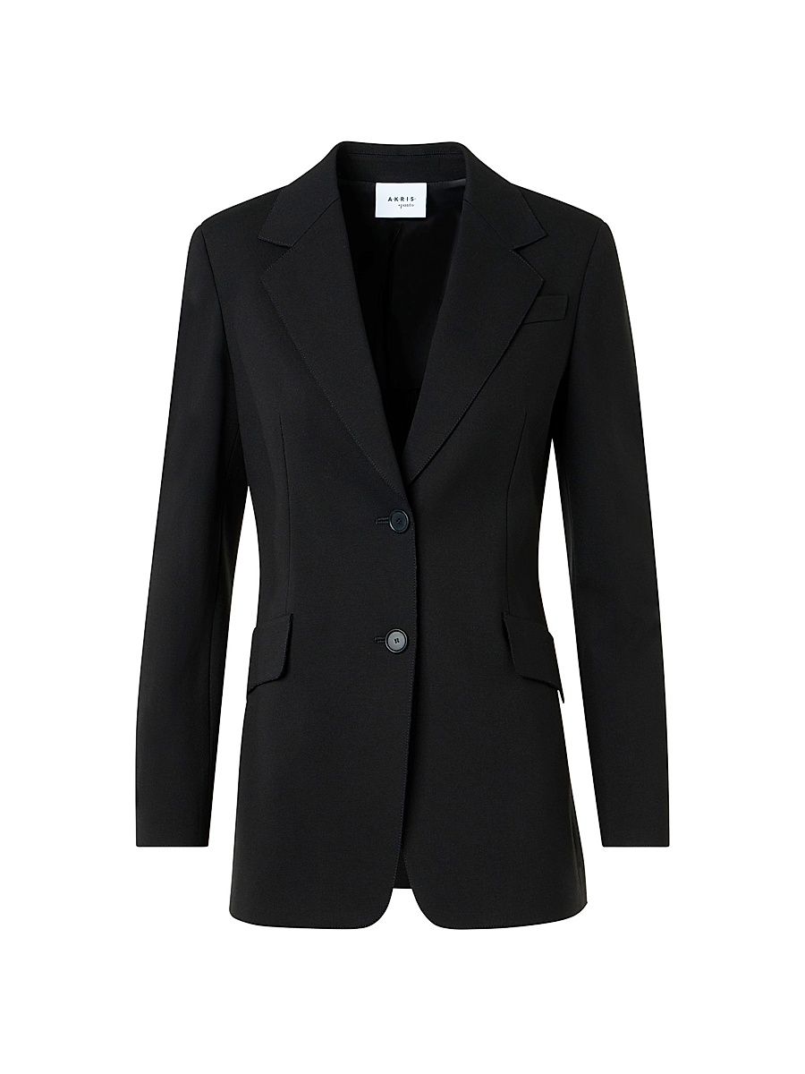 Women's Jersey Two-Button Blazer - Black - Size 14