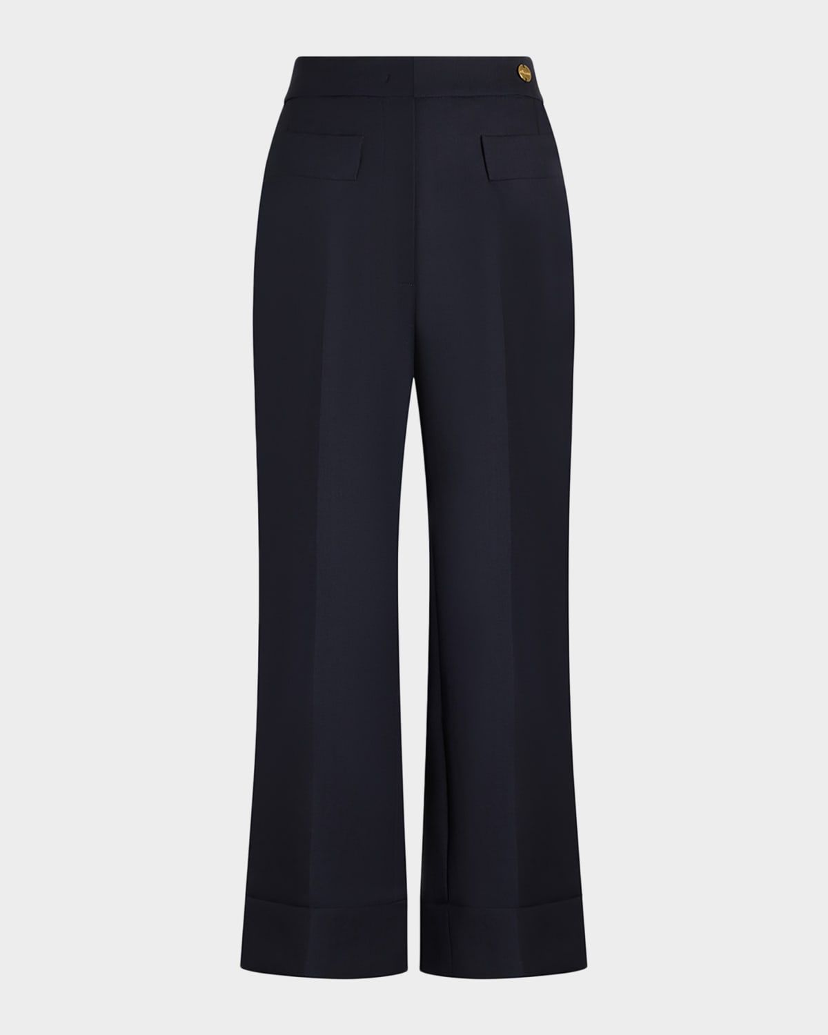 Brody Wool Canvas Cropped Wide-Leg Pants