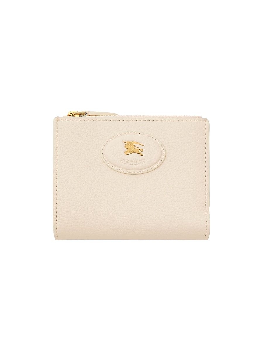 Women's Small Bloomsbury Check Leather Bifold Wallet - Soap Light Beige