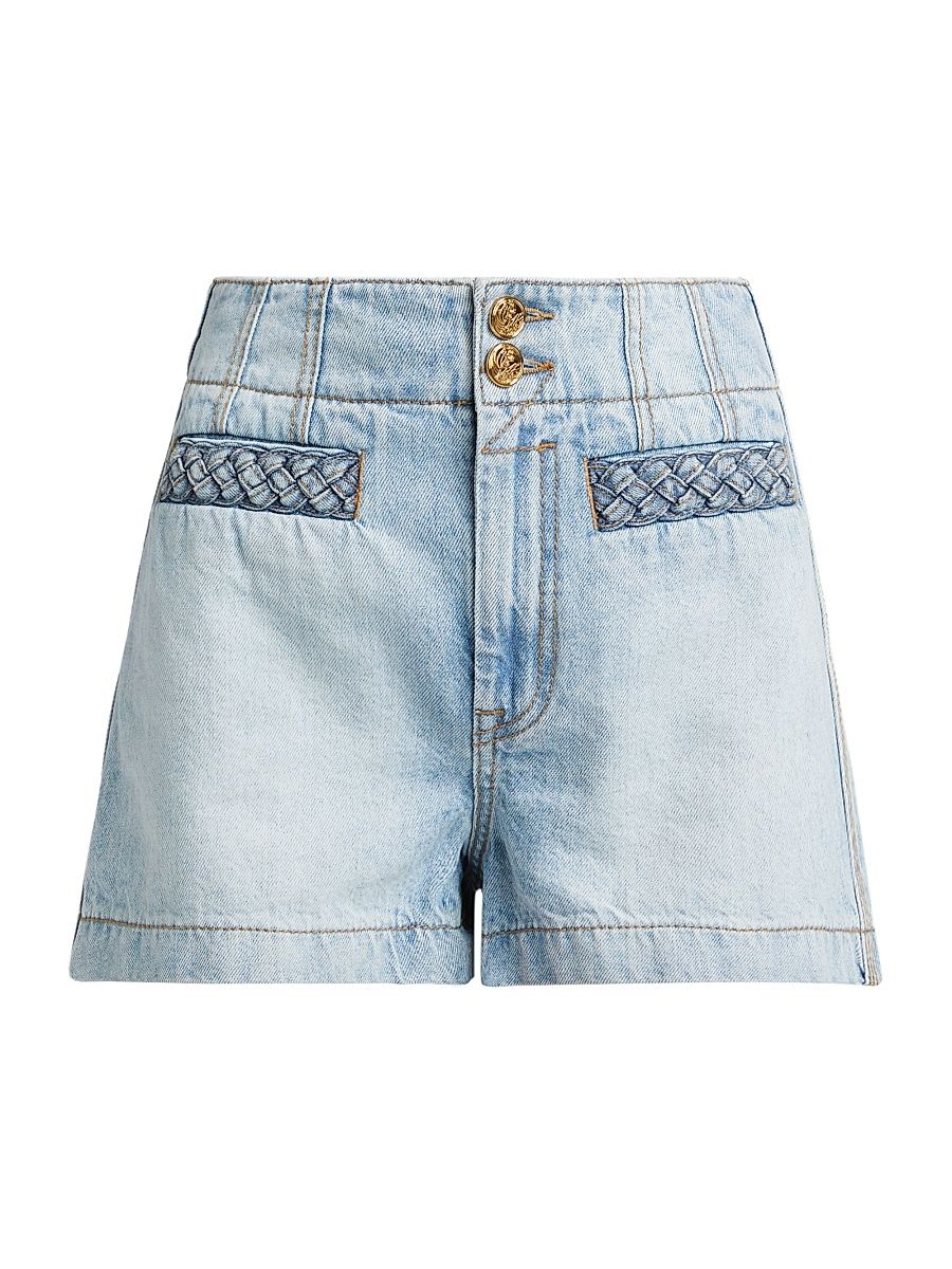 Women's Lucky Washed Denim Shorts - Skylark - Size 10