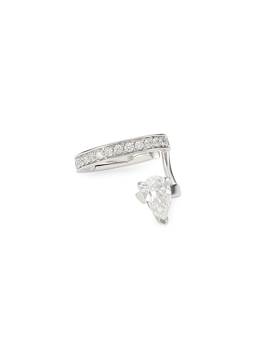 Women's Serti Sur Vide 18K White Gold & 0.36 TCW Diamond Ear Cuff - White Gold
