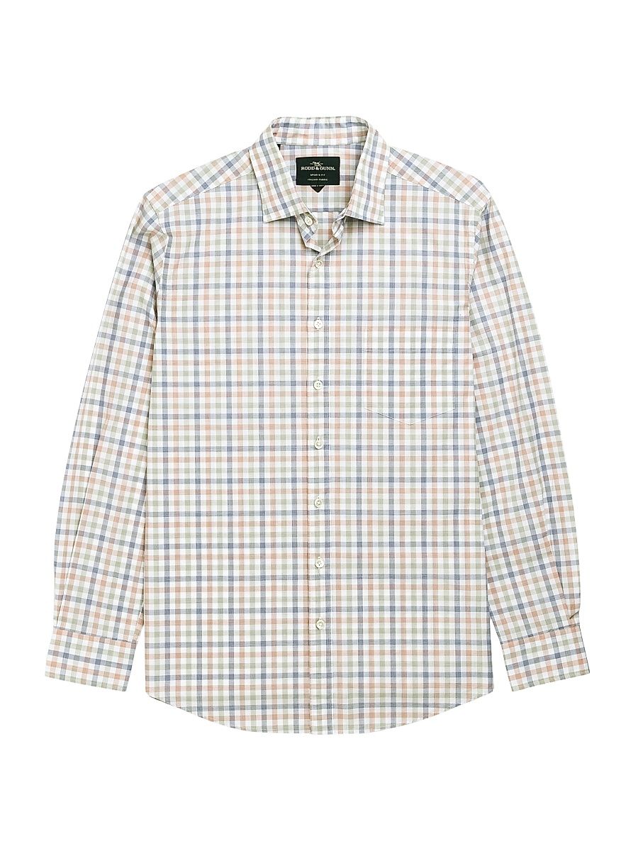 Men's Bankhouse Gingham Cotton Button-Front Shirt - Snow - Size XXL