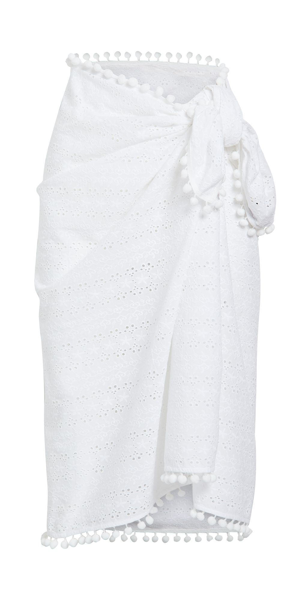 Playa Lucila Eyelet Sarong White One Size