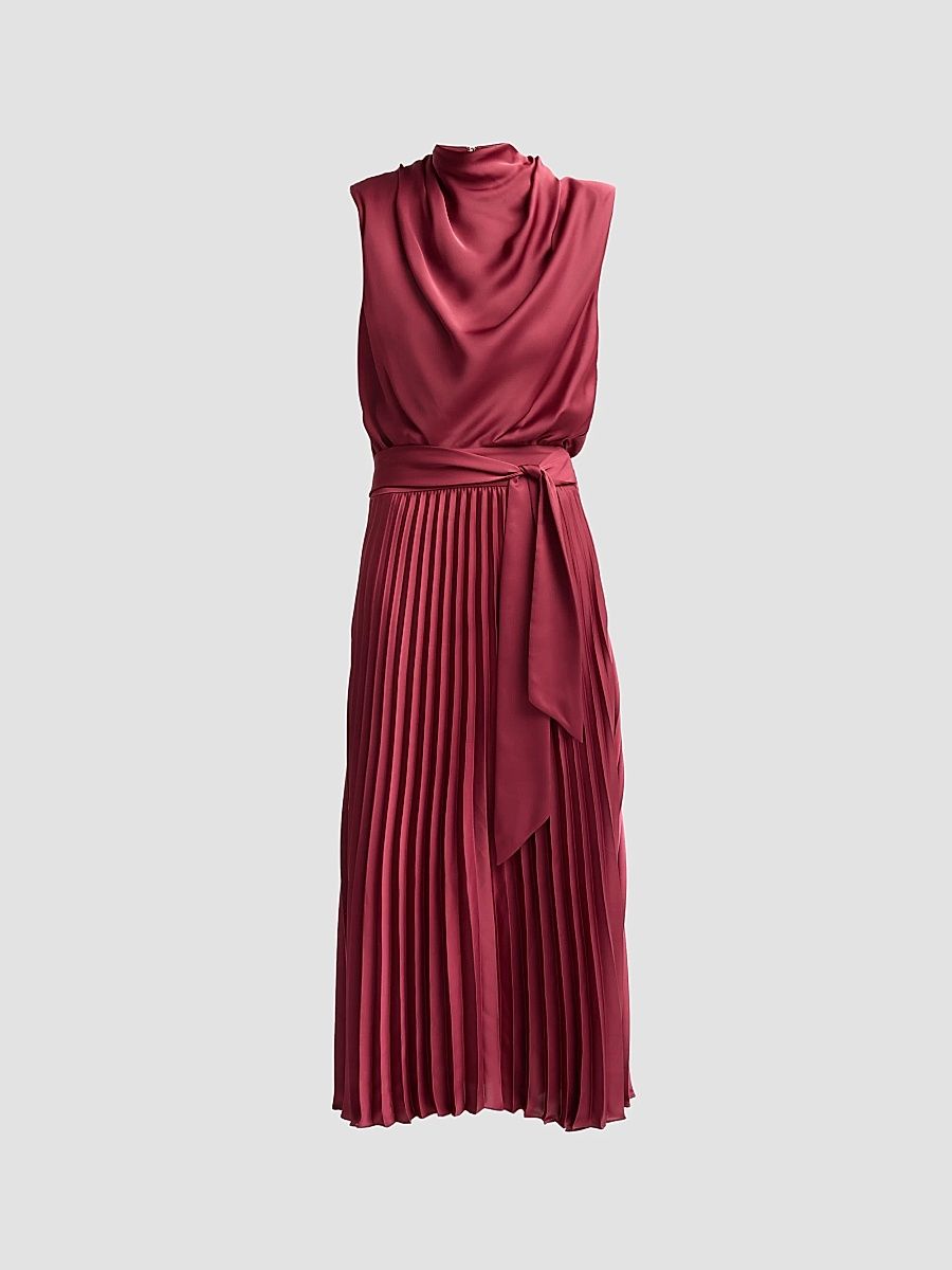 Women's Farah Satin Midi Dress - Cranberry - Size XL