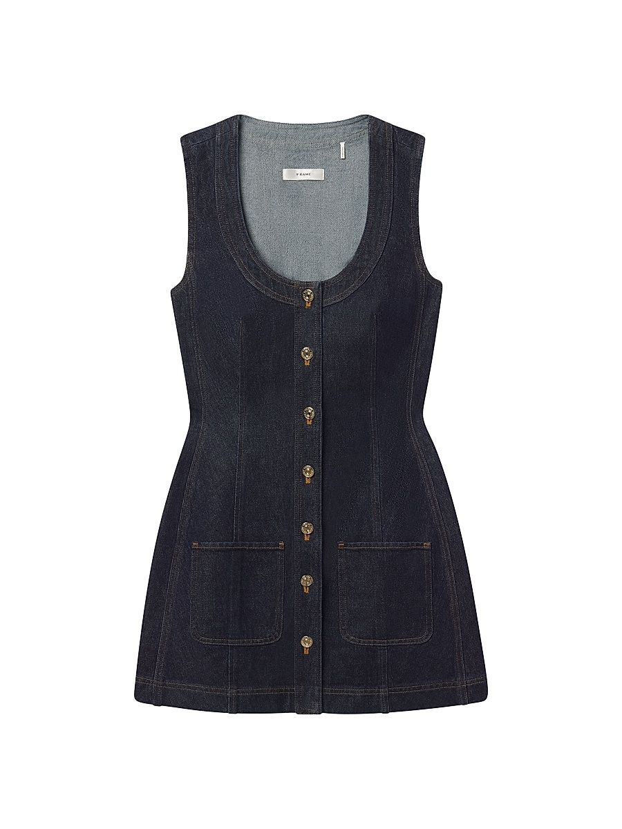 Women's The Patch Pocket Denim Minidress - Rinse - Size 12