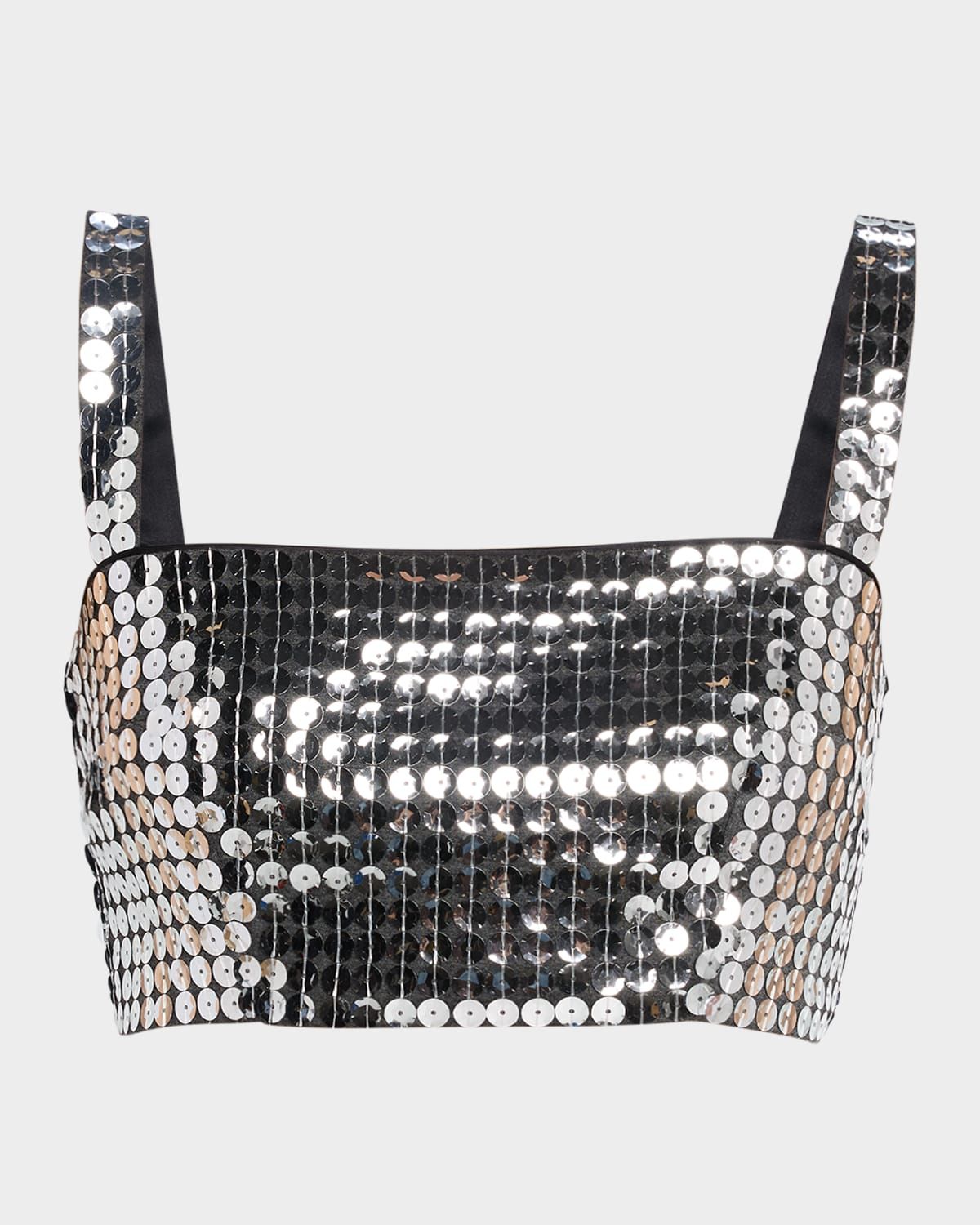Sequined Sleeveless Crop Top