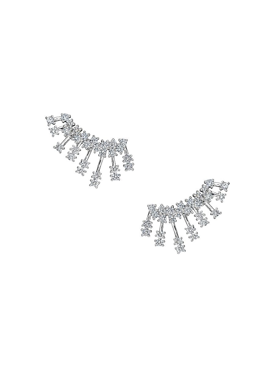 Women's Luminus 18K White Gold & Diamond Earrings - White Gold