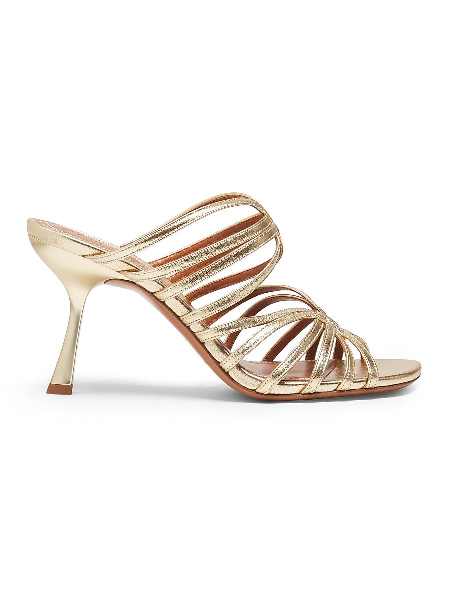 Women's Aura 85MM Metallic Leather Sandals - Gold - Size 10