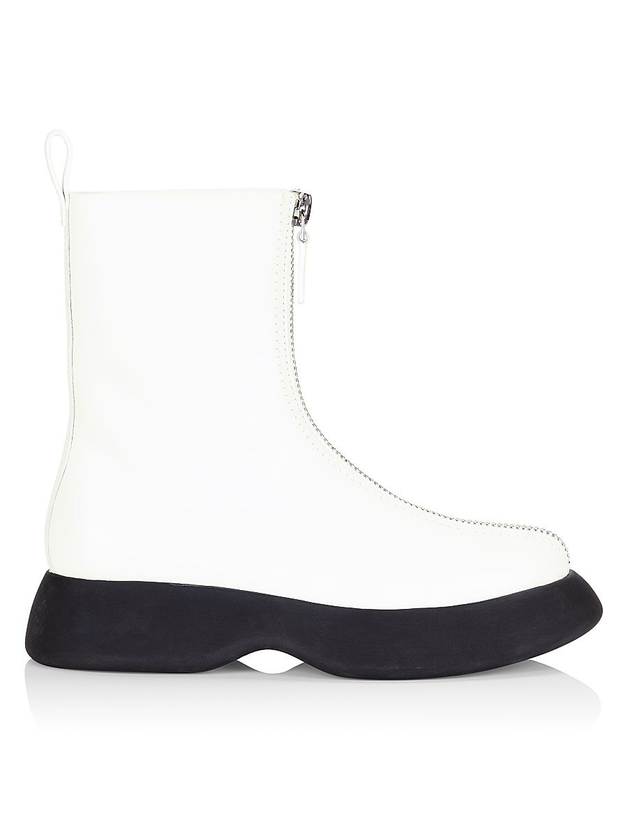 Women's Mercer Leather Combat Boots - Antique White - Size 9