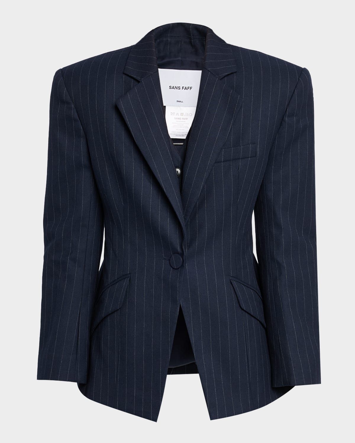 Atlas Pinstripe Twill Blazer