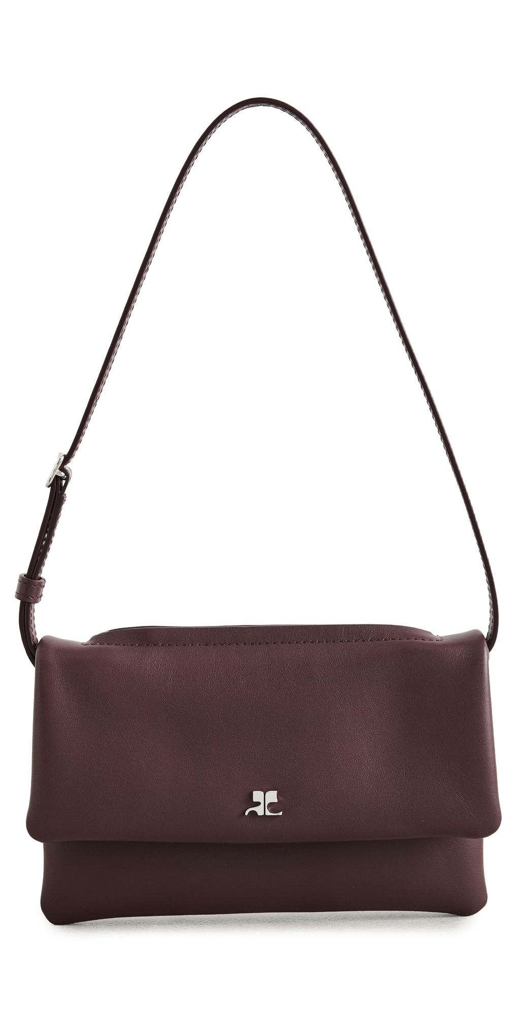 Courrèges Cuff Leather Mini Clutch Burgundy One Size