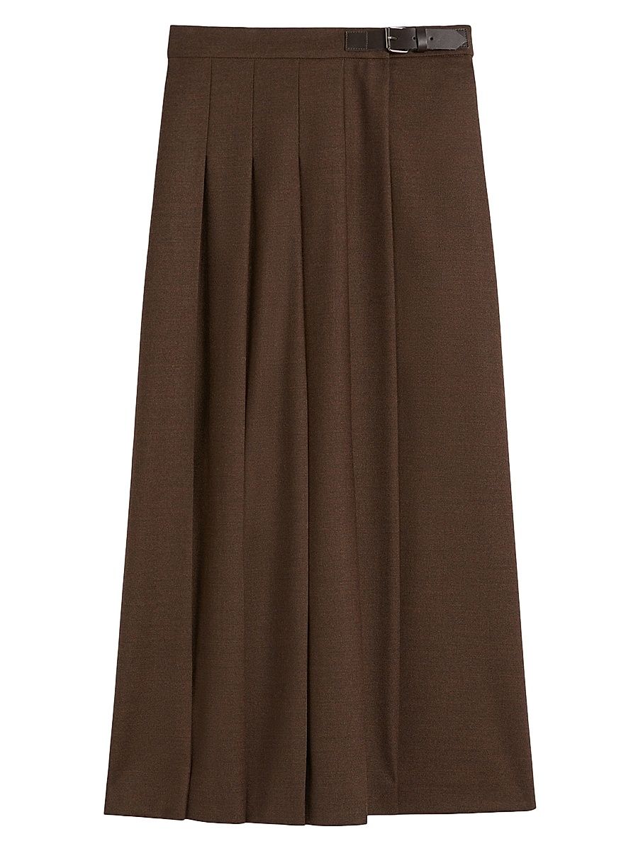 Women's Wool Wrap Skirt - Chocolate - Size 12