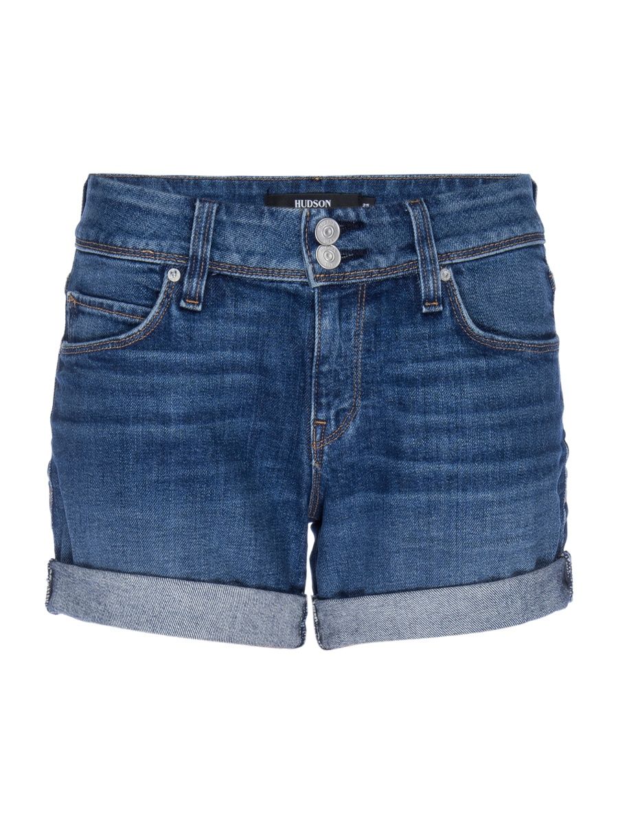 Hudson Jeans Women's Croxely Mid-Rise Rolled Hem Denim Shorts - Reaction - Size 24