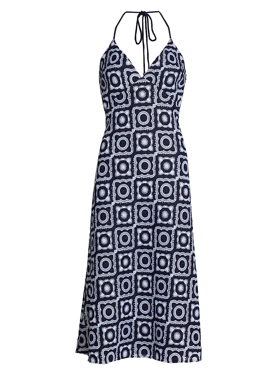 Women's Rebecca Crochet Halter Midi-Dress - Spring Navy Crochet - Size 10