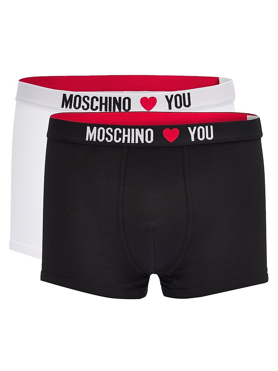 Men's My Valentine Stretch-Jersey Trunk Brief 2-Pack - Multi Black - Size XL