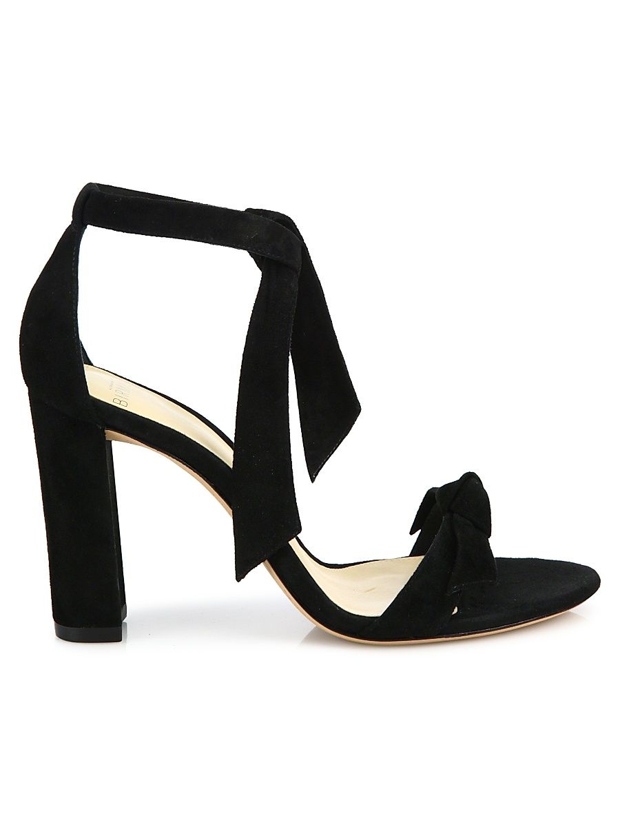Women's Clarita Bow Suede Sandals - Black - Size 11